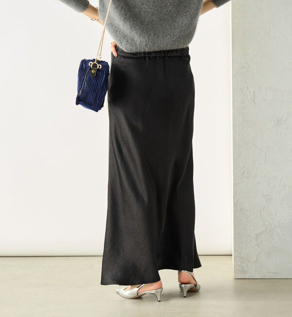 NOLLEY'S sophi「《オールシーズン対応》ウォッシャブルブライトサテンナロースカート」|スカート|