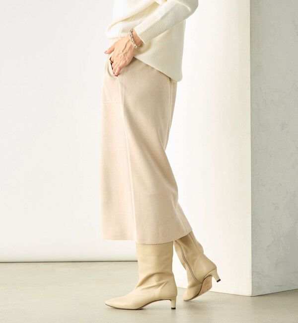 NOLLEY'S「ウォッシャブルダンボールスエードポケ付きタイトスカート」|タイト|