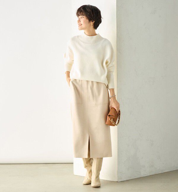 NOLLEY'S「ウォッシャブルダンボールスエードポケ付きタイトスカート」|タイト|