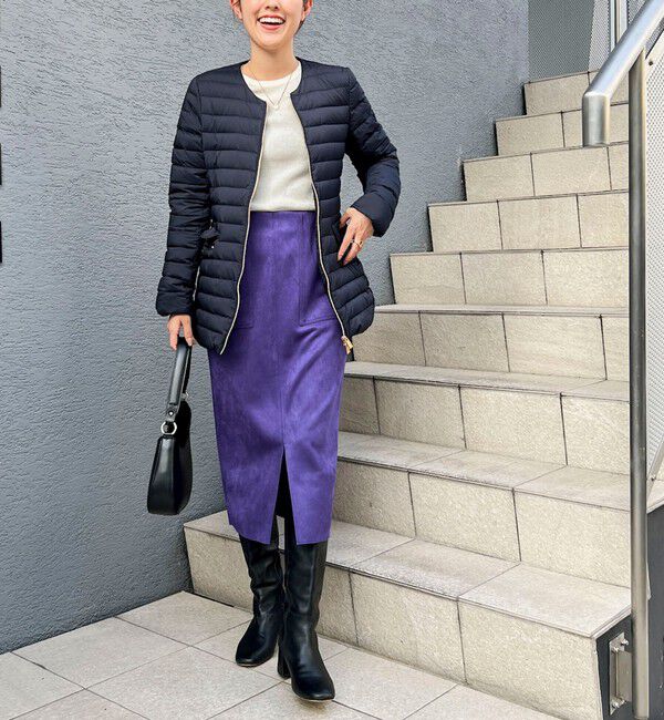 NOLLEY'S「ウォッシャブルダンボールスエードポケ付きタイトスカート」|タイト|