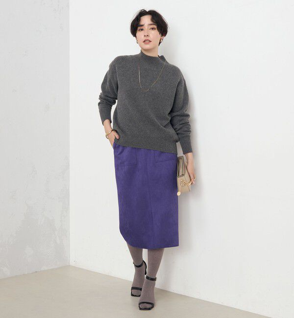 NOLLEY'S「ウォッシャブルダンボールスエードポケ付きタイトスカート」|タイト|