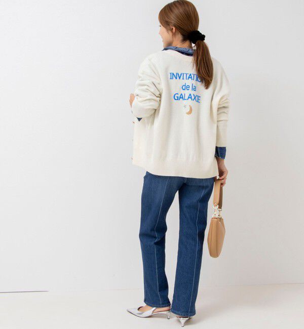 Rie Miller「《手洗い可能》ロゴジャガード2WAYニット(星)」|カーディガン|