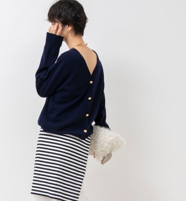 Rie Miller「《手洗い可能》ロゴジャガード2WAYニット(星)」|カーディガン|