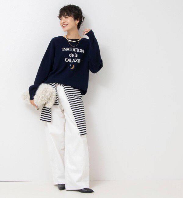 Rie Miller「《手洗い可能》ロゴジャガード2WAYニット(星)」|カーディガン|