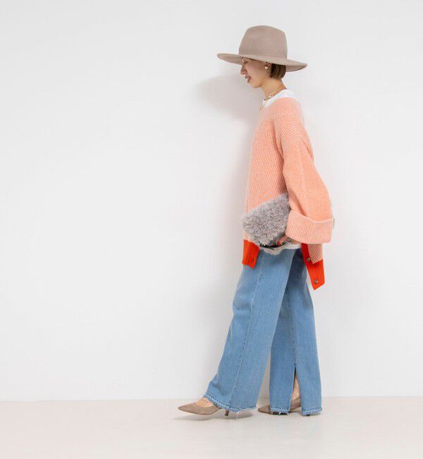 Rie Miller「ロールアップスリーブ両畦プルオーバー」|ニット・セーター|