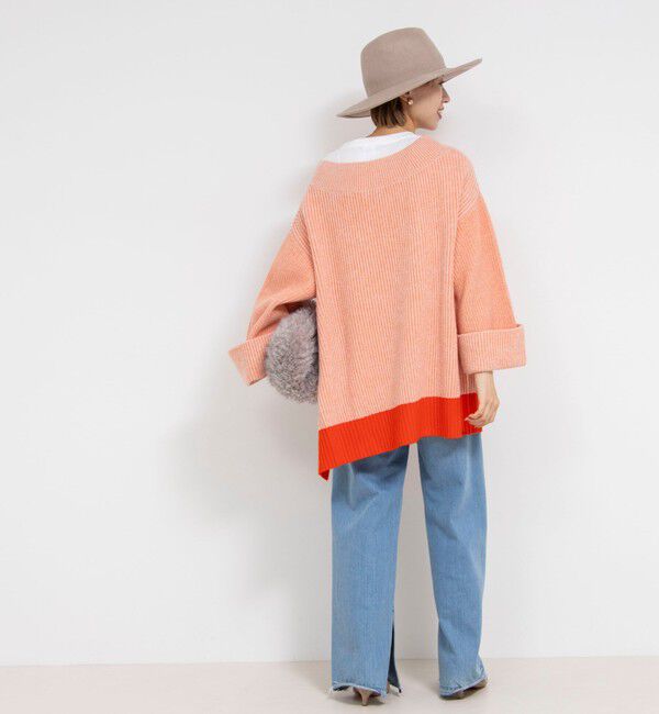 Rie Miller「ロールアップスリーブ両畦プルオーバー」|ニット・セーター|