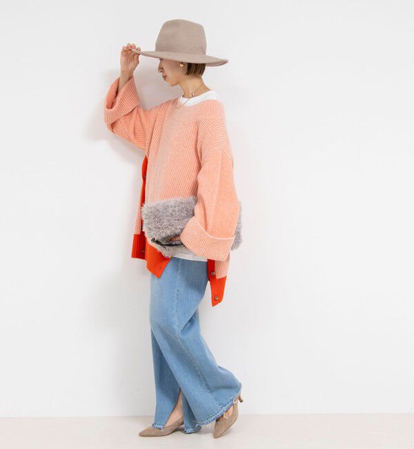 Rie Miller「ロールアップスリーブ両畦プルオーバー」|ニット・セーター|