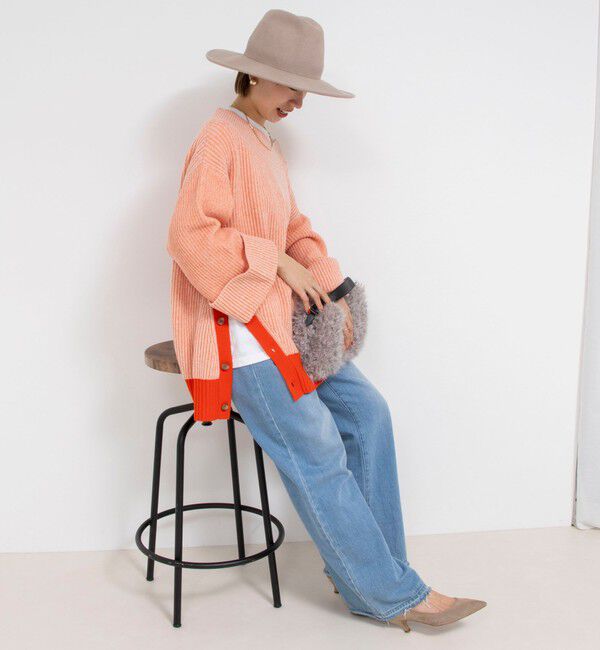 Rie Miller「ロールアップスリーブ両畦プルオーバー」|ニット・セーター|