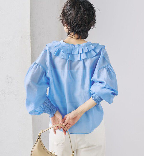 NOLLEY'S「ラッフル衿シアーブラウス」|シャツ・ブラウス|