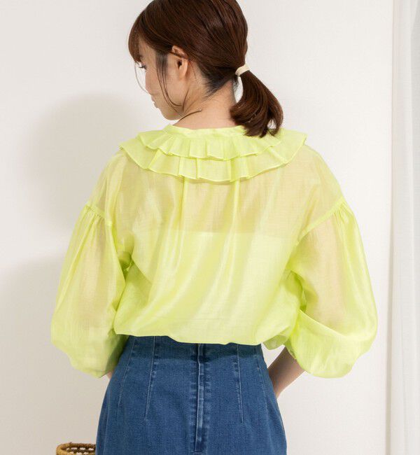 NOLLEY'S「ラッフル衿シアーブラウス」|シャツ・ブラウス|