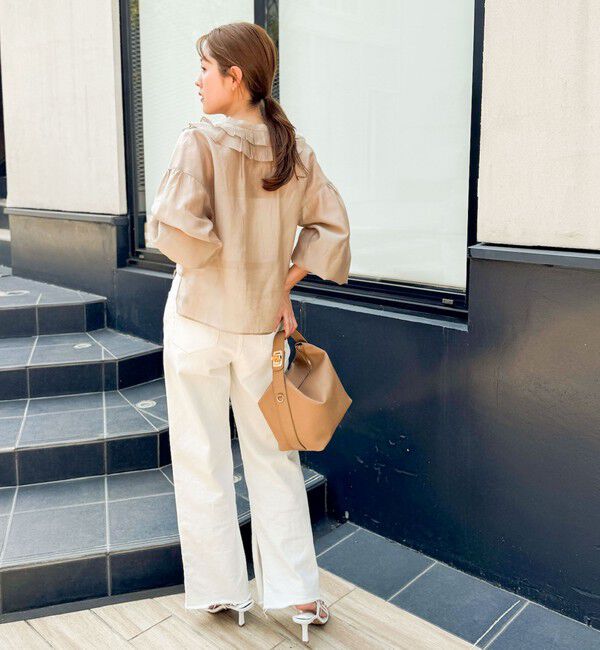 NOLLEY'S「ラッフル衿シアーブラウス」|シャツ・ブラウス|