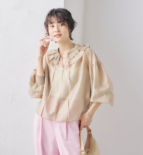 NOLLEY'S「ラッフル衿シアーブラウス」|シャツ・ブラウス|
