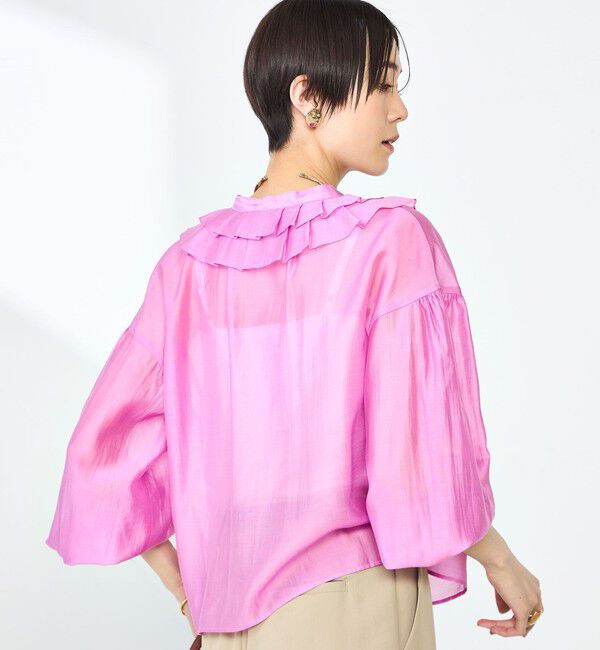 NOLLEY'S「ラッフル衿シアーブラウス」|シャツ・ブラウス|