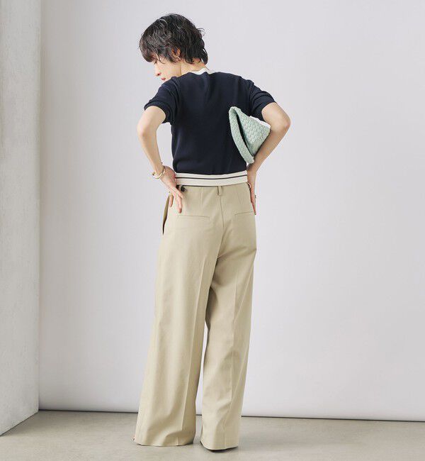 NOLLEY'S sophi「《アンサンブル対応》《手洗い可能》マルチファンクション総針ショートスリーブプルオーバーニット」|ニット・セーター|