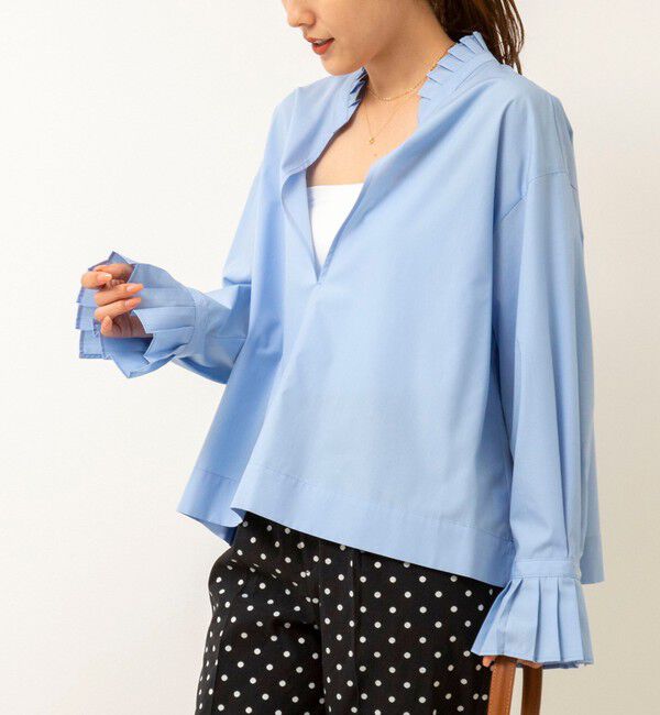 NOLLEY'S「フリル襟プルオーバーシャツ」|シャツ・ブラウス|サックス