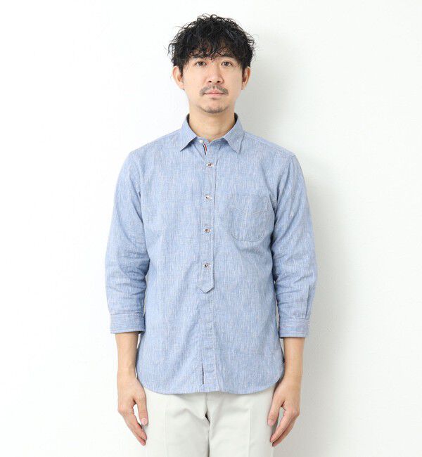 NOLLEY'S goodman「綿麻パラシュートボタン 7分袖シャツ 25SS」|シャツ・ブラウス|