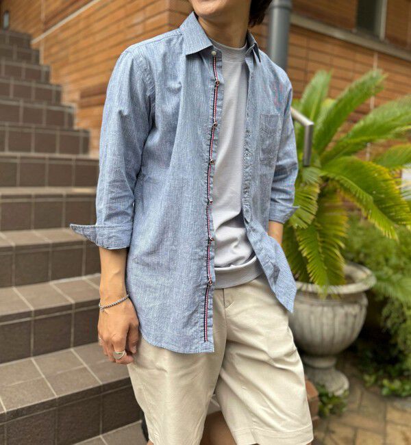 NOLLEY'S goodman「綿麻パラシュートボタン 7分袖シャツ 25SS」|シャツ・ブラウス|