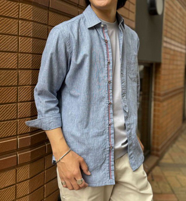 NOLLEY'S goodman「綿麻パラシュートボタン 7分袖シャツ 25SS」|シャツ・ブラウス|