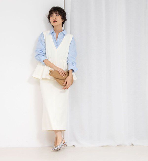 NOLLEY'S「《セットアップ対応》ウォッシャブルニットジョーゼットタイトミディスカート」|タイト|