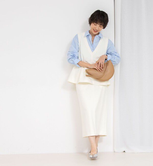 NOLLEY'S「《セットアップ対応》ウォッシャブルニットジョーゼットタイトミディスカート」|タイト|