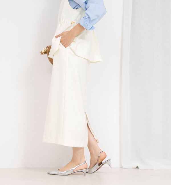 NOLLEY'S「《セットアップ対応》ウォッシャブルニットジョーゼットタイトミディスカート」|タイト|