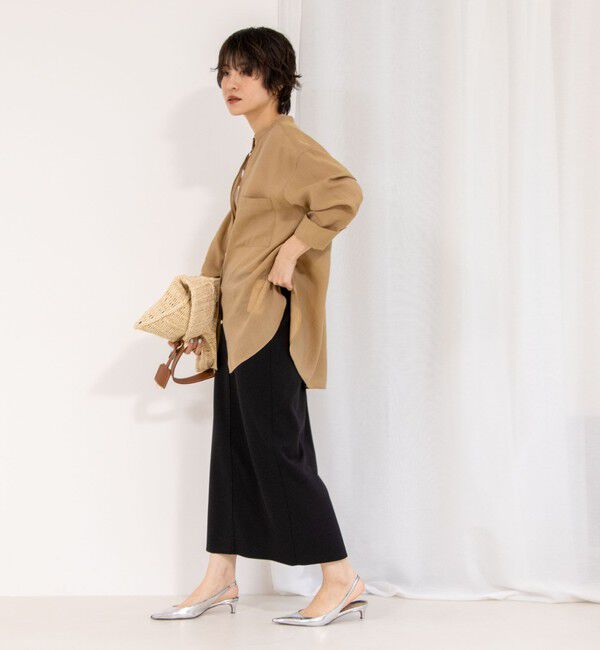 NOLLEY'S「《セットアップ対応》ウォッシャブルニットジョーゼットタイトミディスカート」|タイト|