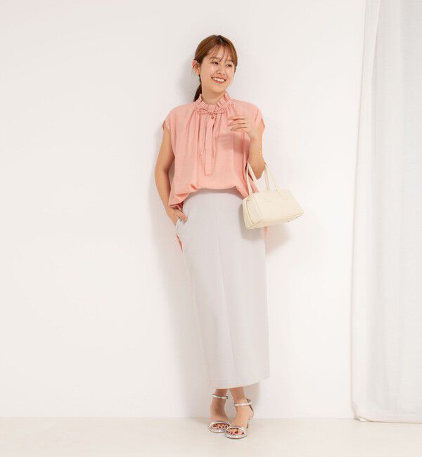 NOLLEY'S「《セットアップ対応》ウォッシャブルニットジョーゼットタイトミディスカート」|タイト|