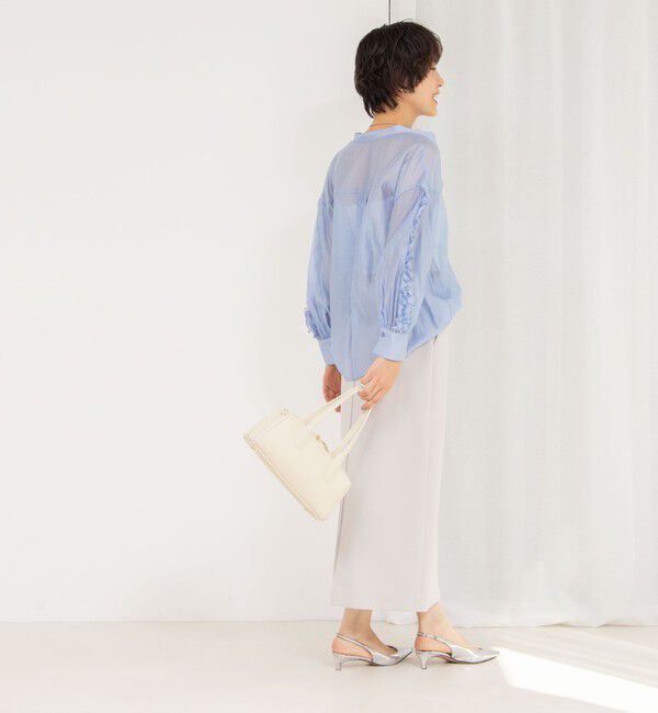 NOLLEY'S「《セットアップ対応》ウォッシャブルニットジョーゼットタイトミディスカート」|タイト|