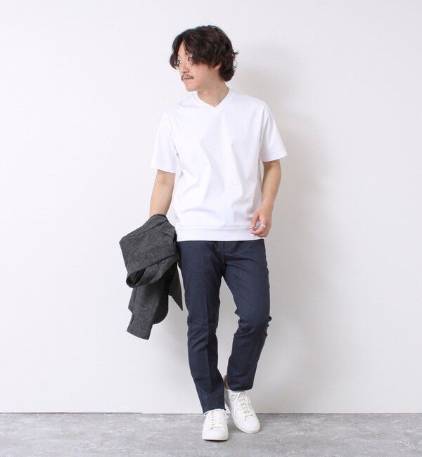 NOLLEY'S goodman「《ビジカジ対応》シルケットスムース Vネック ドレスTシャツ 25SS」|Tシャツ・カットソー|