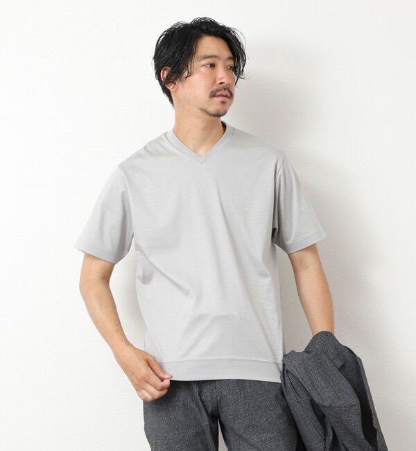 NOLLEY'S goodman「《ビジカジ対応》シルケットスムース Vネック ドレスTシャツ 25SS」|Tシャツ・カットソー|