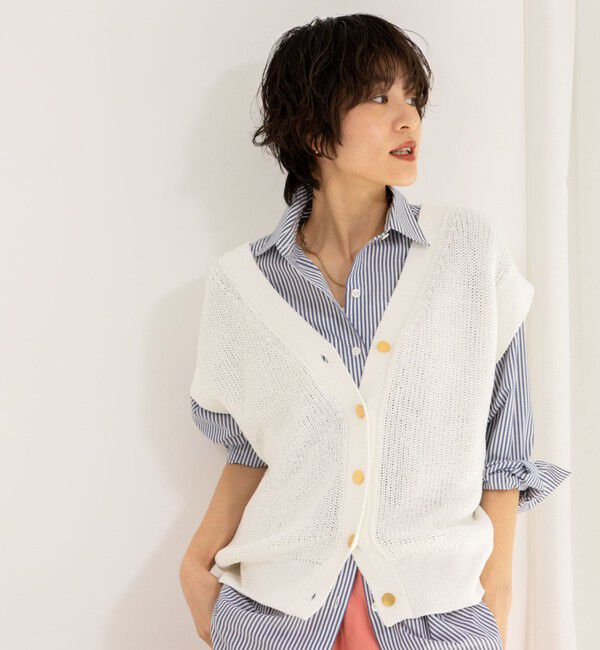 NOLLEY'S「《アンサンブル対応》《手洗い可能》ペーパーヤーン2WAYベスト」|ベスト・ジレ|