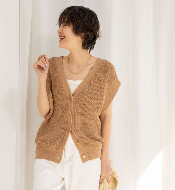 NOLLEY'S「《アンサンブル対応》《手洗い可能》ペーパーヤーン2WAYベスト」|ベスト・ジレ|