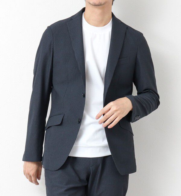 NOLLEY'S goodman「《ビジカジ/セットアップ対応》ドットサッカーストレッチジャケット 25SS」|テーラードジャケット|