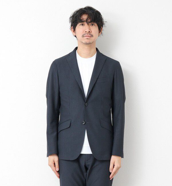 NOLLEY'S goodman「《ビジカジ/セットアップ対応》ドットサッカーストレッチジャケット 25SS」|テーラードジャケット|