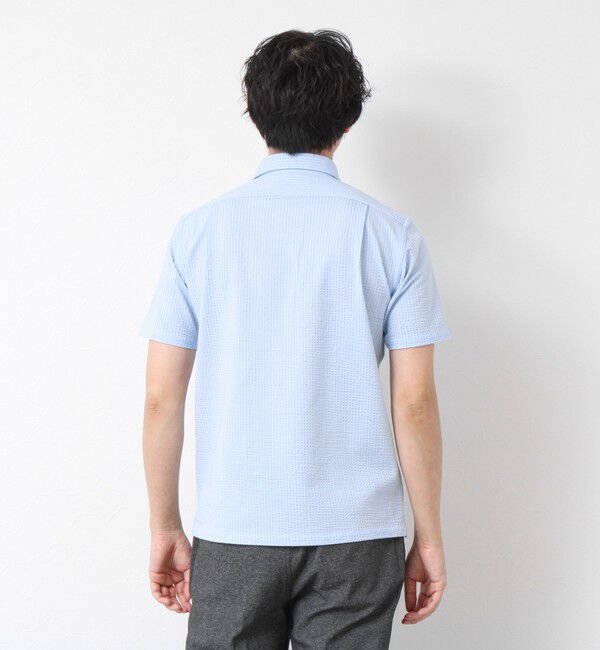 NOLLEY'S goodman「《ビジカジ対応》ハイゲージサッカーストライプ ワンピースカラーポロ ビズポロ 25SS」|ポロシャツ|