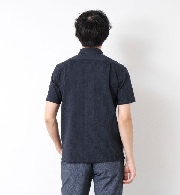 NOLLEY'S goodman「《ビジカジ対応》ハイゲージサッカーストライプ ワンピースカラーポロ ビズポロ 25SS」|ポロシャツ|