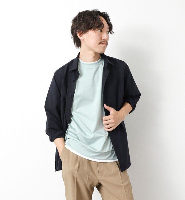 NOLLEY'S goodman「《接触冷感》スーピマコットン ダブルカラーTee 25SS」|Tシャツ・カットソー|