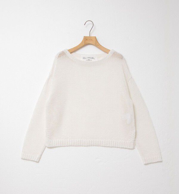 Rie Miller「《手洗い可能》ギマ ポリ/リネン ボートネックプルオーバーニット」|ニット・セーター|