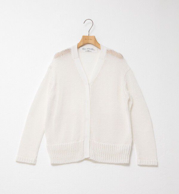 Rie Miller「《手洗い可能》ギマ ポリ/リネン Vネックカーディガン」|カーディガン|