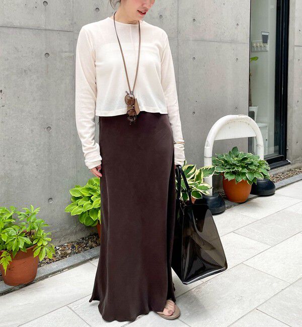 NOLLEY'S「《セットアップ対応》高機能 フィブリルサテンバイヤススカート」|スカート|