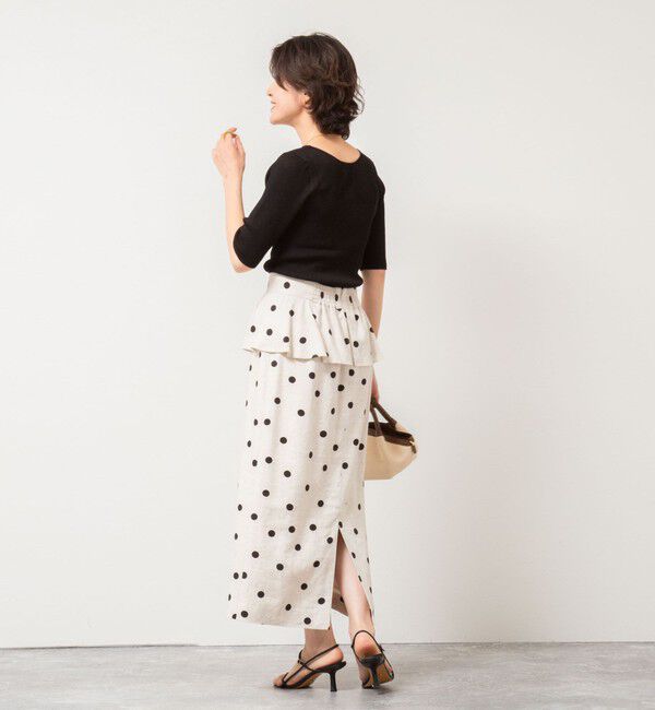 NOLLEY'S「ドットプリントタイトミディスカート」|タイト|