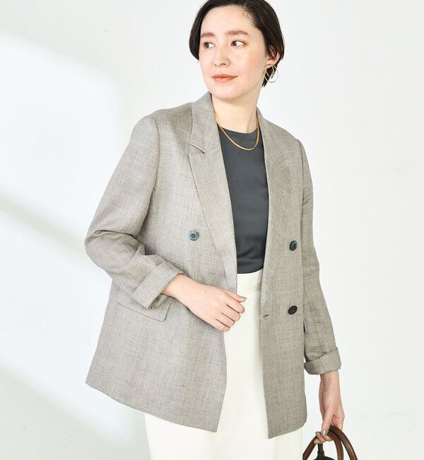 NOLLEY'S「ウォッシャブルラミーシャンブレーダブルジャケット」|テーラードジャケット|