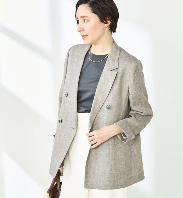 NOLLEY'S「ウォッシャブルラミーシャンブレーダブルジャケット」|テーラードジャケット|