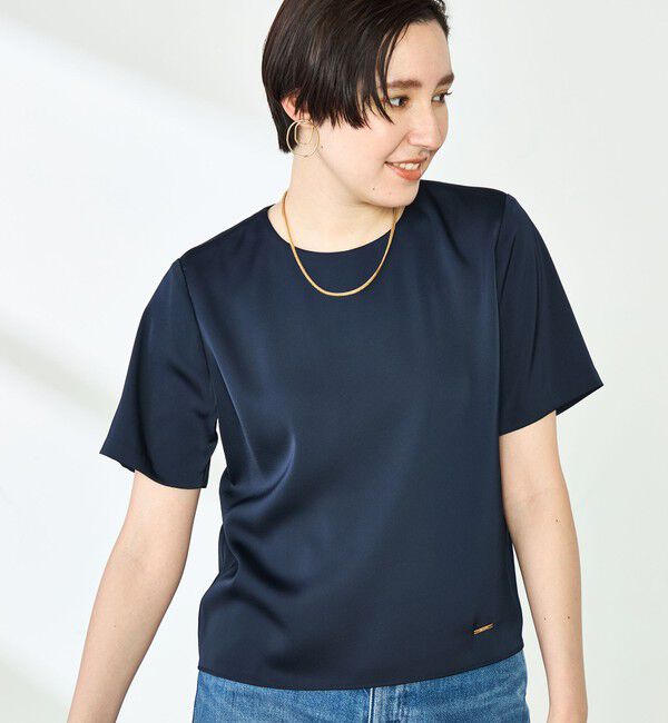 NOLLEY'S「オトナサテン半袖Tブラウス」|シャツ・ブラウス|