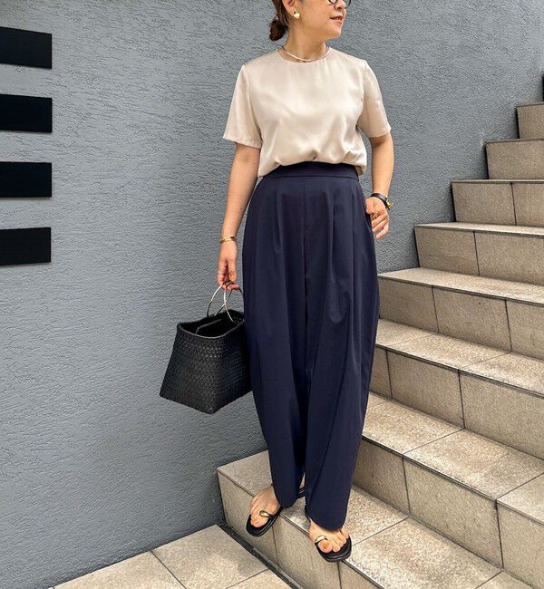 NOLLEY'S「オトナサテン半袖Tブラウス」|シャツ・ブラウス|