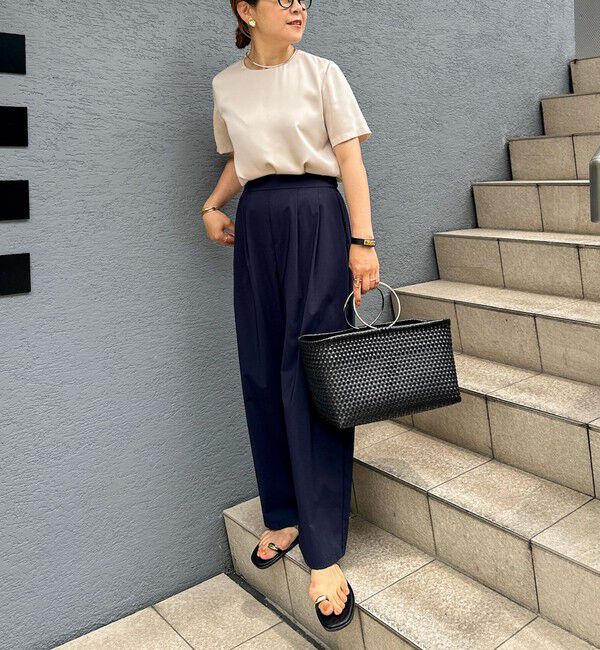 NOLLEY'S「オトナサテン半袖Tブラウス」|シャツ・ブラウス|