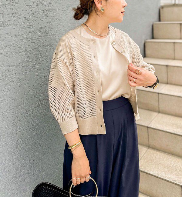 NOLLEY'S「オトナサテン半袖Tブラウス」|シャツ・ブラウス|