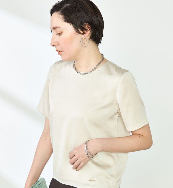NOLLEY'S「オトナサテン半袖Tブラウス」|シャツ・ブラウス|
