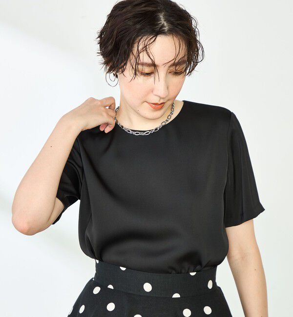 NOLLEY'S「オトナサテン半袖Tブラウス」|シャツ・ブラウス|