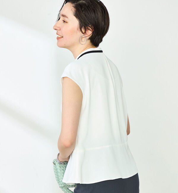 NOLLEY'S sophi「ペプラムリボンフレンチスリーブブラウス」|シャツ・ブラウス|